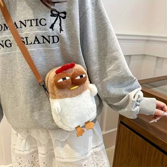 Cute Crazy Angry Chicken Small Mini Crossbody Purse Bag - Picture 2 of 4